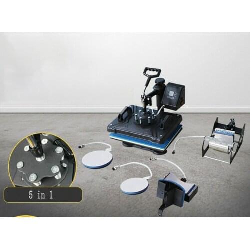 110V/ 220V0.45-1.25 KW 5-in-1Bakeware baking cup baking cap T-shirt, combined printing transfer machine