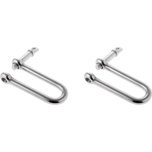 2pcs 316 Stainless Steel Long D Shackle Boat Marine Chain Rigging 3/8" 5/16"