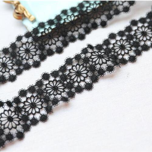 3 Meters New Arrival Black Victorian Antique Embroidery Lace Trim for Bridal Wedding Gown 4.2cm