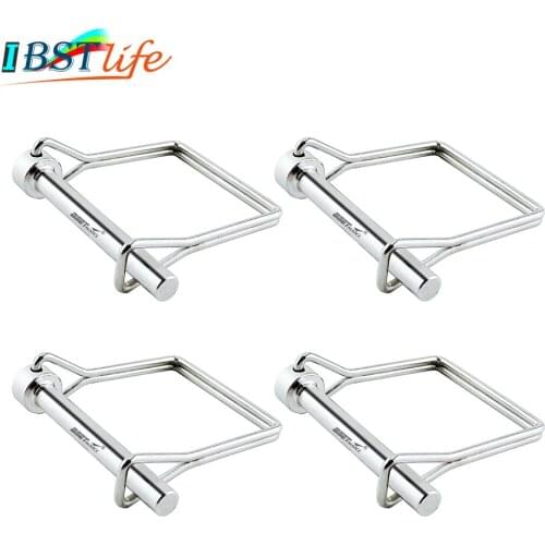 4PCS SS 316 Square Shaft Locking Lock Pin Safety Coupler Pin Retainer Farm Trailers Wagons Lawn Garden Auto Car Trailer