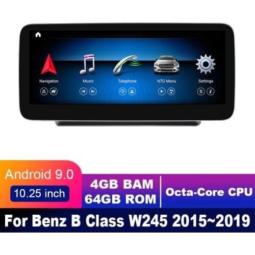 4G LTE 4GB+64GB Android display For Mercedes Benz B Class W245 2015~2019 10.25" touch screen GPS Navigation car radio stereo