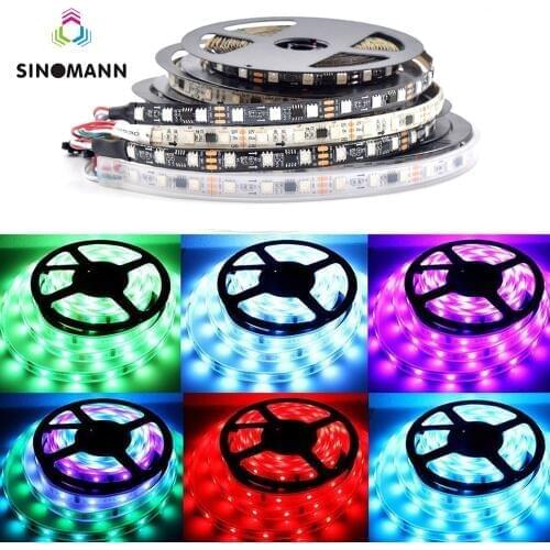 WS2811 5050 SMD RGB Strip Addressable 60leds/m Led Pixels External 1 ic control 3 Leds 5m/roll 16.5ft DC12V