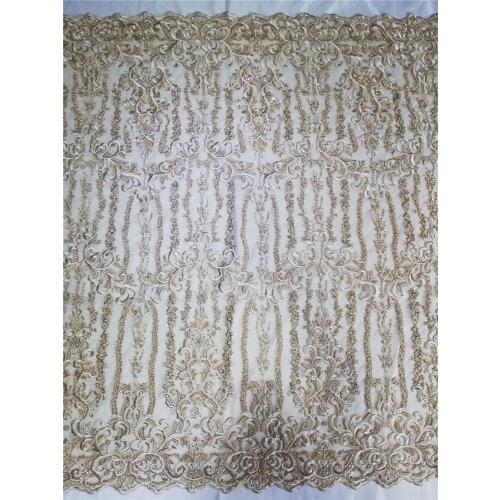 African Lace Fabric ZH-5186810 High Quality French Lace Fabric With beads Nigerian Lace Fabric For Dress