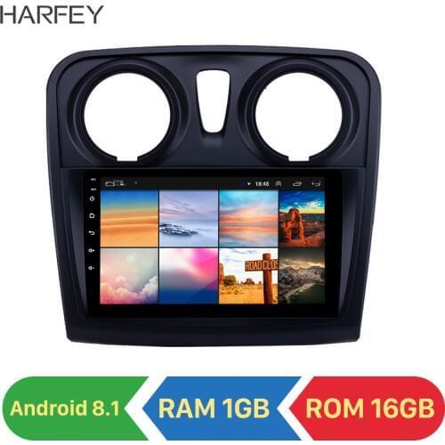 Harfey 2 din Android 8.1 9 inch Car Multimedia Player for for Renault Dacia Sandero 2012 2013 2014 2015-2017 With Rear Camera