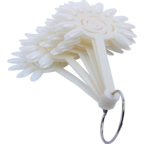 White Acrylic UV False Nail Art Design Tips Polish Display Practice Wheel, 120 Tips