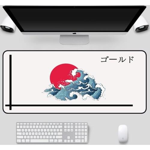 Japanese Daily Wave Design Extension Large Mouse Pad XXL Game Accessories Computer Notebook Gamer PC Keyboard Carpet Desktop Mat