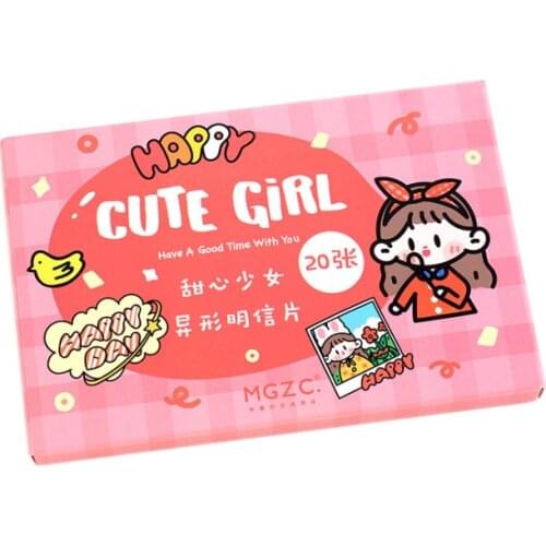 Sweet girl paper postcard(1pack=20pieces)