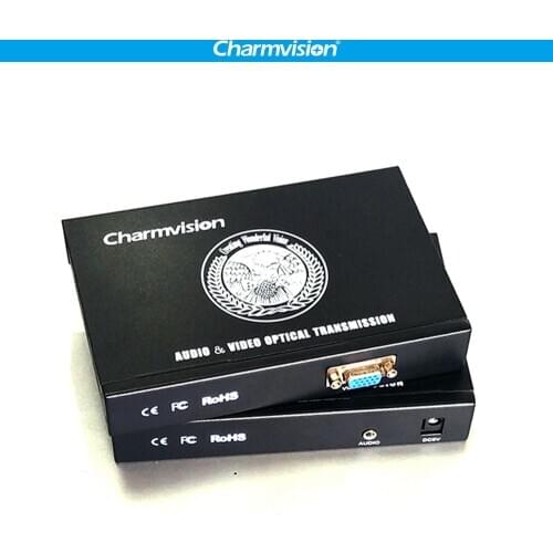 Charmvision EVO-1V 20km VGA Fiber Extender 3.5mm Audio Optical Fiber Transceiver single mode single core Audio VGA fiber optical