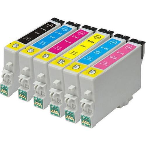6 Pack T0487 Ink Cartridges for Compatible Epson T0481 T0482 T0483 T0484 T0485 T0486 Stylus R290 R200 R300 RX500 RX620 Printer