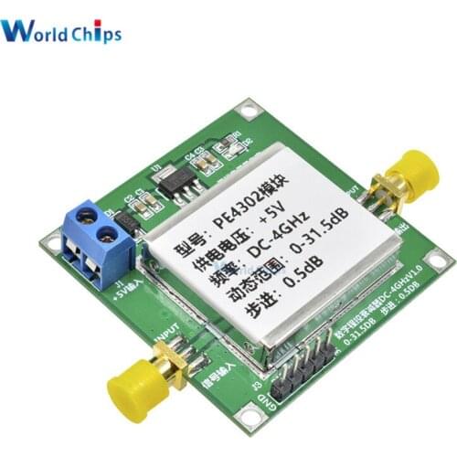 PE4302 Digital RF Step Attenuator Module RF High Linearity DC 4ghz 0-31.5db 0.5dB Stepping High Frequency 5V DC High Linearity