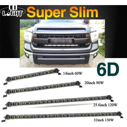 CO LIGHT 14" 20" 25.6" 32" LED Light Bar 6D 60W 90W 120W 150W Combo Offroad Work Light 12V 4WD 4x4 LED Bar Light for ATV Truck