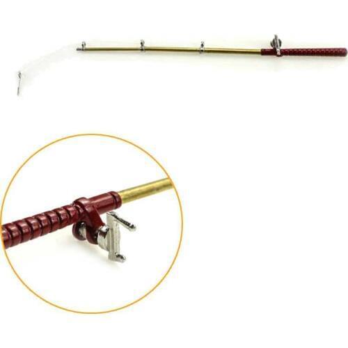 Scene 1/12 Scale Doll House Decoration Gift Dolls Accessories 1:12 Dollhouse Miniature Metal Fishing Rod Model Doll Life
