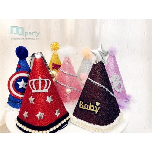 Birthday Cone Hat Gold Glitter Sparkle Princess Party Triangle Hat ChildrenS Party Sharp Corner Hats Party Supplies