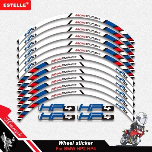 For BMW HP4 HR6 17'' 12 X Thick Edge Outer Rim Sticker Stripe Wheel Decals