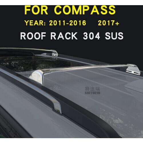 For j eep COMPASS 2011-2020 roof bar car special aluminum alloy belt lock Led lamp Roof luggage sus 304 stainless steel