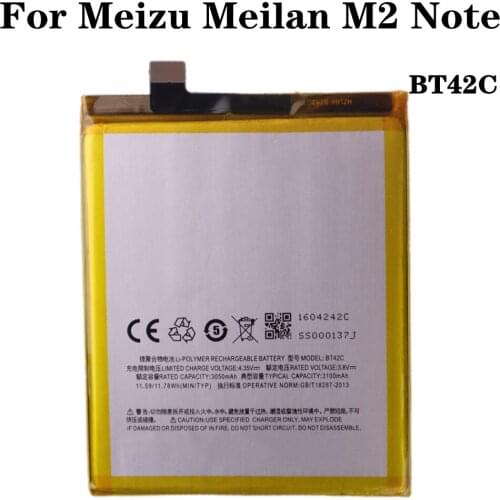 For Meizu Meilan Meizy M2 Note Phone Battery 3100mAh BT42C High Quality Smartphone Replacement Batteries