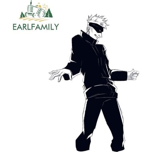 EARLFAMILY 13cm x 8.5cm for Jujutsu Kaisen Gojo Satoru Scratch-Proof Car Sticker Refrigerator Motorcycle Occlusion Scratch Decor