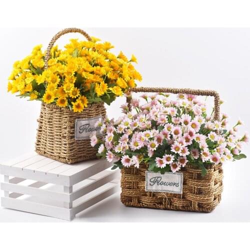 Home Decoration Simulation Flower Wild Chrysanthemum Bouquet Artificial Small Daisy Green Plant Silk Flower Wedding Decoration