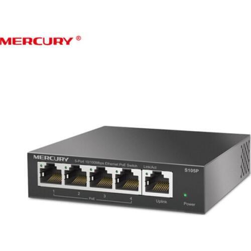 Mercury 5 Port Fast POE switch Standard POE power Power Over Ethernet For IP Camera AP monitoring Up 30W per ( S105P )