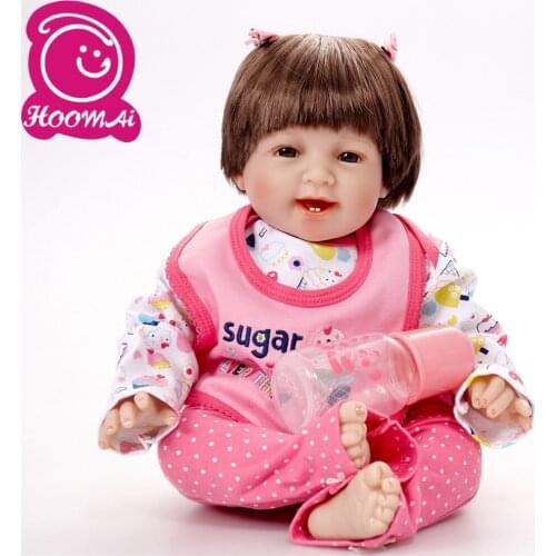 22" Handmade Reborn Silicone Cotton Body Realistic Bonecas Reborn Adora Dolls Baby Girl Childrens Gift Toys