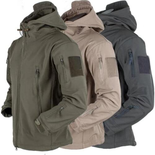 MEGE Mens Military Camouflage Fleece Tactical Jacket Men Waterproof Softshell Windbreaker Winter Army Hooded Coat Hunt Clothes