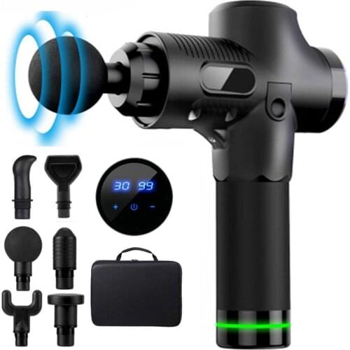 7 Heads Massage Gun Fascia Gun Sport Therapy 30 Speed Muscle Massager Body Relaxation Pain Relief Massager With LCD Display