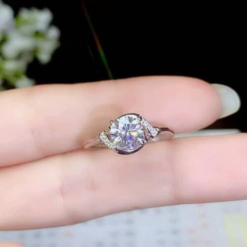 Moissanite Personality design New ring, 925 Sterling silver, sparkling, 1 carat 2 Carat Diamond D VVS1