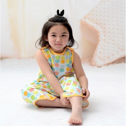 Cartoon Baby Sleeping Bag Summer Thin Sleeveless Belly Pocket Children Pajamas Kick Proof Sleep Clothes Toddler Infant Sleepsack