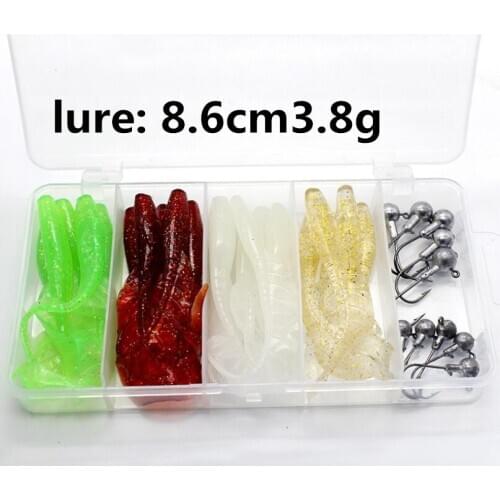 BaMMax Fishing Lures Set 31pcs soft Lure Worm Bait Carp Jig Head Lead Hook with Box Fishing Tackle pesca