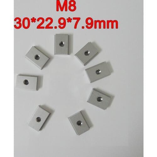 Brand New 8pcs/lot M8 30*22.9*7.9mm Aluminum Alloy T-Slider for T-slot for Various Woodworking Jigs