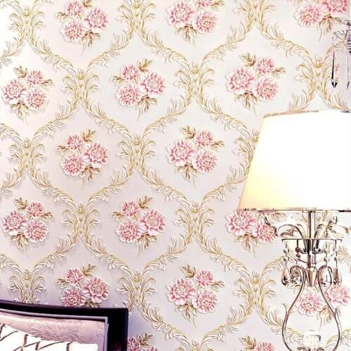 3d Non-woven Wallpaper Pastoral Flower Living Room Bedroom Hotel Engineering Special Clearance Wallpaper Living Room Decoration
