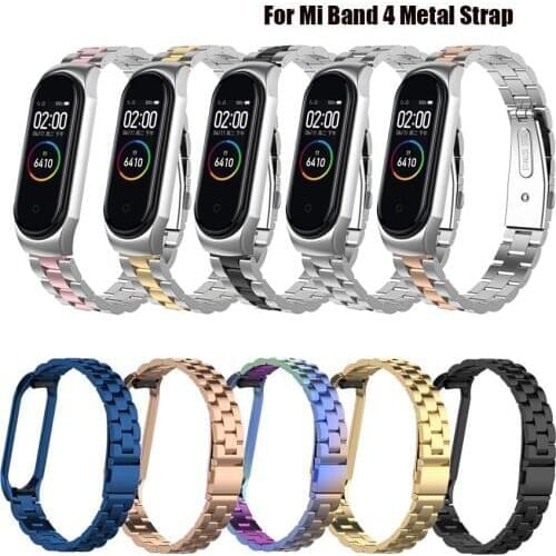 For Mi Band 4 Strap Metal Stainless Steel for Xiaomi Mi Band 4 Wristbands Replacement Strap Bracelet