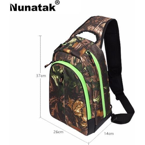 Nunatak E5 Fishing Bag 37*26*14cm Outdoor Shoulder Bags Waterproof Lure Bag Multi-Purpose Portable Backpack Camouflage / Black