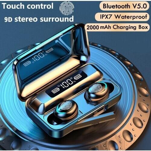 TWS Bluetooth 5.0 Earphones 2200mAh Charging Box Wireless Headphone 9D Stereo Sports Waterproof Earbuds Headsets With Microphone