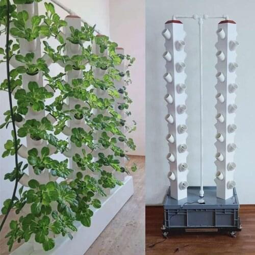 Vertical Hydroponic Grow System Aeroponics Twin Tower for lettuce strawberry
