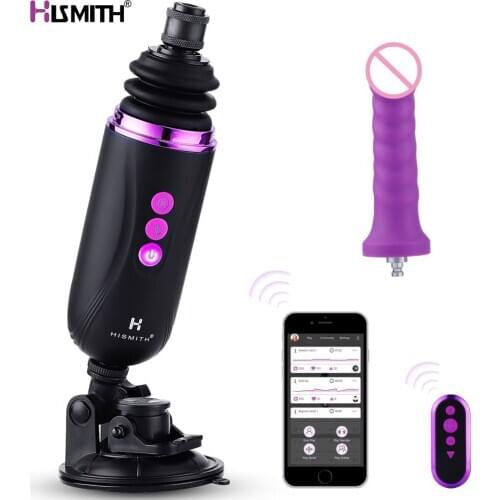 HISMITH Intelligent APP Remote Control Vibrator 10 Frequency silicone dildo KlicLok system Mini sex machine suction sup Vibrator