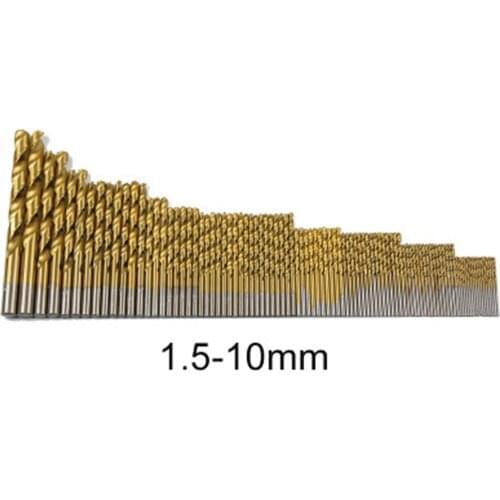 Source high-speed steel-plated titanium anther drill bit straight handle drill hand drill 99pc installed 1.5 mm -10mm