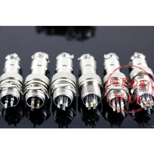 1set 4 Pin Aviation Connector Male Female Plug Metal GX16 Panel Connector Socket Plug