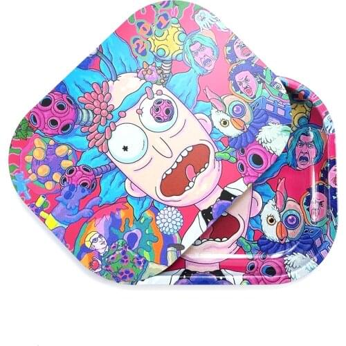 1pc Herb Cigarette Paper Metal Rolling Tray Leakproof Magnetic Cover Tobacco Grinder Storage Lid Smoke Accessories