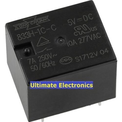 10pcs 833H-1C-C 5vdc 7a 5feet one open one closed T73 relay