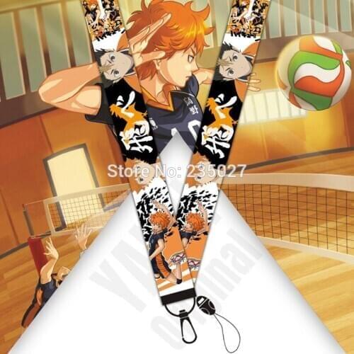 10 pcs/set Anime Haikyuu!! phone lanyard straps Hinata Shoyo key rope keyring strap toy gift