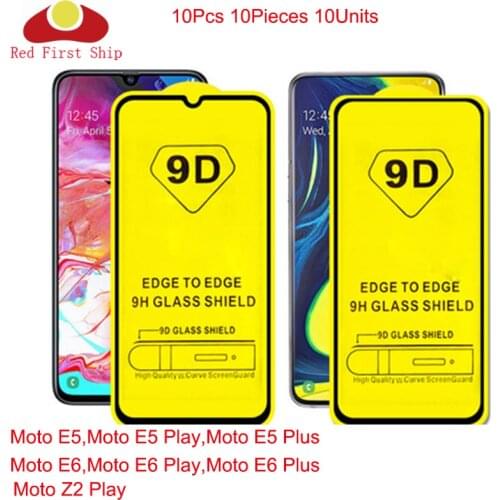 100Pcs/lot 9D Tempered Glass For Motorola Moto E7 E5 E6 Play Plus Full Cover Screen Protector For Moto Z2 Play Movie Film 9H 9D
