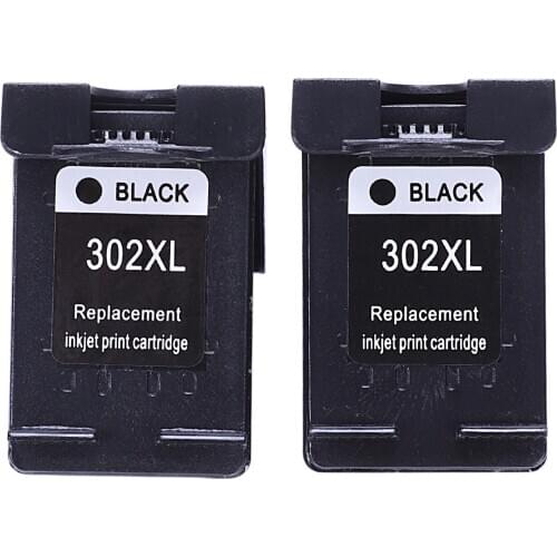 2Pcs 302XL Remanufactured Cartridge Replacement for HP 302 XL Ink Cartridge for Deskjet 1110 1111 1112 2130 2131 Printer