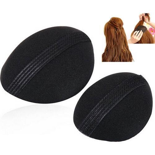 2PCS Hair Bump It Up Volume Hair Base Barrettes Hair Inserts Beehive Princess Design Sponge Hair Bun Maker Pad #6077