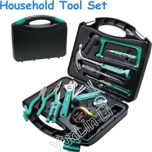 28pcs/set Household Repair Assemblage Suit Tools Portable Hardware Repair Kit Steel Saw Hammer Wrench Tape Set