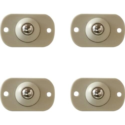 4pcs Adhesive Stainless Steel Pulley Universal Furniture Storage Box Roller Self Casters Pulley For Cabinet Trash 360° Caster