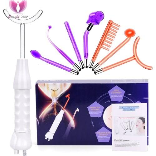 7 in 1 High Frequency Facial Machine Electrotherapy Wand Glass Tube Beauty Device Machine Acne Spot Remover Skin Care Spa