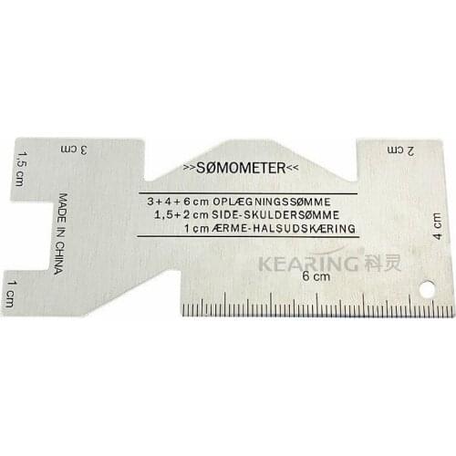 Aluminum alloy thickness gauge ruler clothing design tool gauge patching ruler 10*4CM