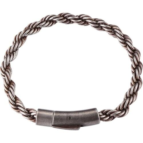 Rusty Design Stainless Steel Chain Men Bracelet Punk Hand Accessories Fashion Wristband Male Jewelry Boyfriends Gift GS0061