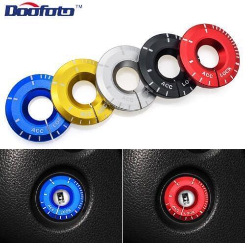 Doofoto Car Engine Start Ignition Cover Styling Ringhole Stickers Accessories Case For Volkswagen Golf Polo Passat For Seat Audi